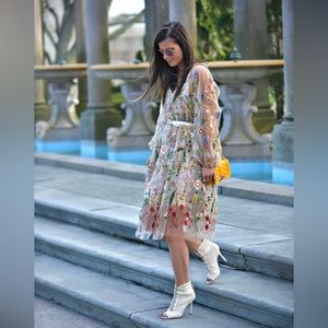 floral embroidered dress